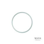 53mm White Burmese Jadeite Jade Bangle Bracelet - MAYS