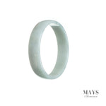 52mm White Burmese Jadeite Jade Bangle Bracelet - MAYS