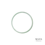 52mm White, Green Burmese Jadeite Jade Bangle Bracelet - MAYS