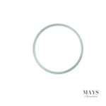 53mm White Burmese Jadeite Jade Bangle Bracelet - MAYS