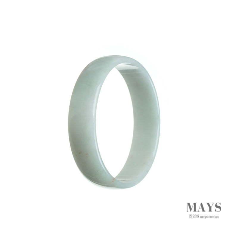 52mm White Burmese Jadeite Jade Bangle Bracelet - MAYS