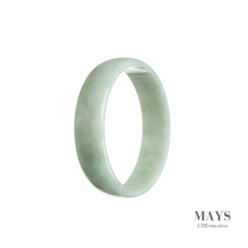 53mm White Burmese Jadeite Jade Bangle Bracelet - MAYS