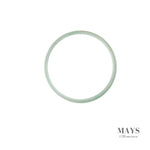 52mm White Burmese Jadeite Jade Bangle Bracelet - MAYS