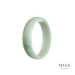 52mm White Burmese Jadeite Jade Bangle Bracelet - MAYS