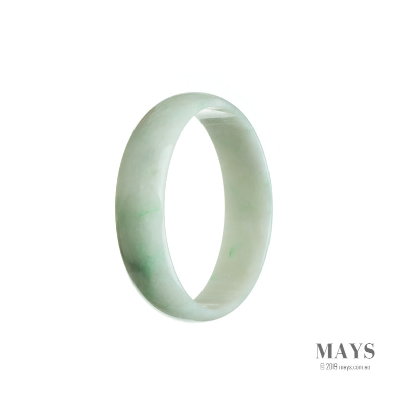 52mm White Burmese Jadeite Jade Bangle Bracelet - MAYS