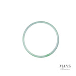 52mm Green, White Burmese Jadeite Jade Bangle Bracelet - MAYS