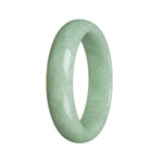 A beautiful green jade bangle bracelet with a half-moon design, crafted from high-quality Grade A jade. Perfect for adding a touch of elegance to any outfit.