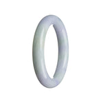 An elegant round lavender jadeite bangle, crafted with genuine Grade A candy jade. Sized at 52mm, this bangle from MAYS GEMS is a stunning accessory.