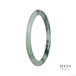 A close-up image of a petite round jade bracelet in a vibrant green color. The bracelet features genuine Type A Green flower Burmese Jade beads, providing a unique and elegant accessory.