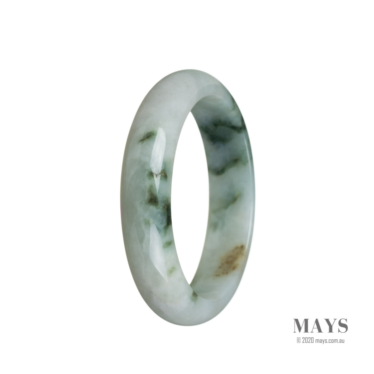 A beautiful green Burma Jade bangle with a half moon design, made from high-quality Real Grade A Jade. Perfect for adding an elegant touch to any outfit.