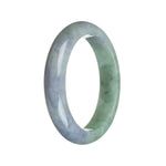 A half moon-shaped bracelet made of genuine Type A Strong Lavender with green Burmese Jade, measuring 57mm.