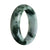 A white Jadeite Jade Bangle Bracelet with a Real Grade A Green pattern, in a 63mm Half Moon design.