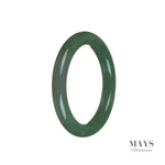 Genuine Natural Green with pattern Burmese Jade Bangle - 51mm Round