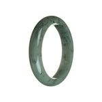 Real Untreated Green Jadeite Bangle Bracelet - 59mm Semi Round