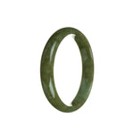Genuine Untreated Brownish green Jadeite Bracelet - 57mm Half Moon
