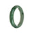 A stunning green Burma Jade bangle bracelet, certified Type A, with a semi-round shape and a diameter of 57mm.