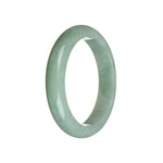 Genuine Untreated Light green Burmese Jade Bangle - 58mm Semi Round