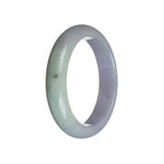 Genuine Type A Lavender with green Burmese Jade Bracelet - 58mm Semi Round