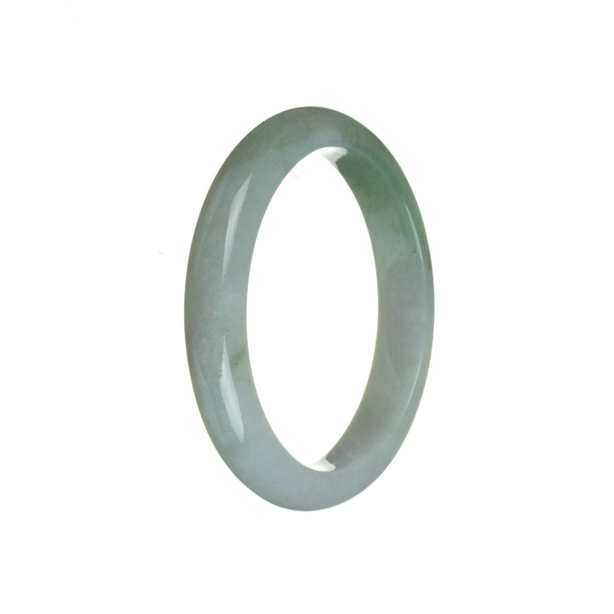 Authentic Type A Lavender with green Jadeite Bangle - 55mm Semi Round