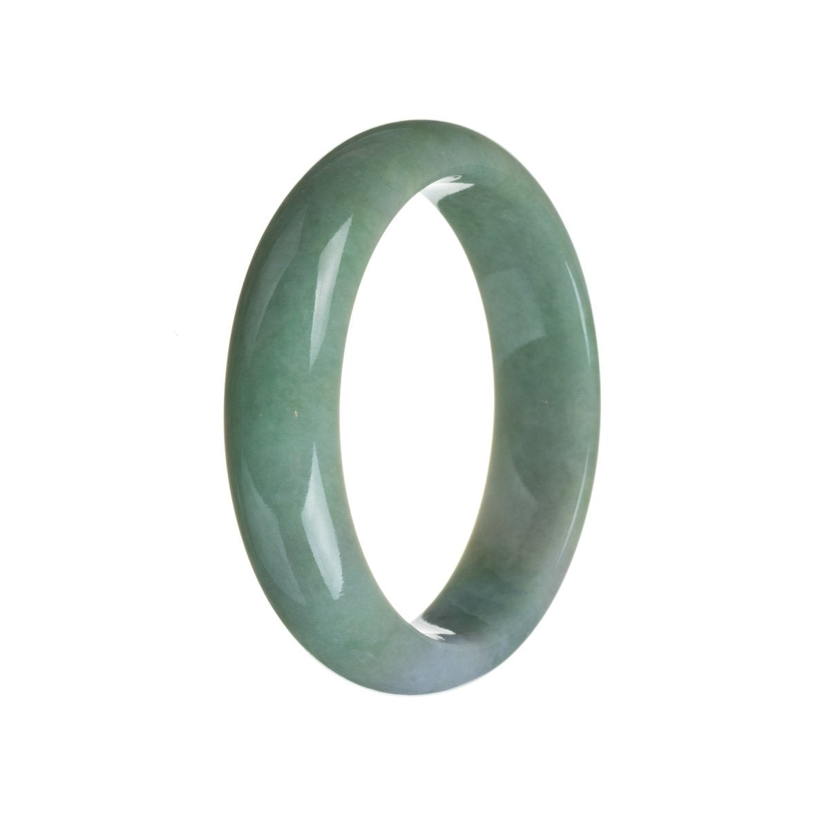 Authentic Grade A Green Jadeite Bracelet - 59mm Semi Round