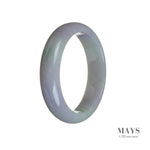 Authentic Natural Lavender Burmese Jade Bangle Bracelet - 57mm Semi Round