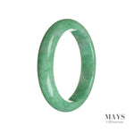 Genuine Grade A Bright green Jadeite Jade Bracelet - 58mm Semi Round