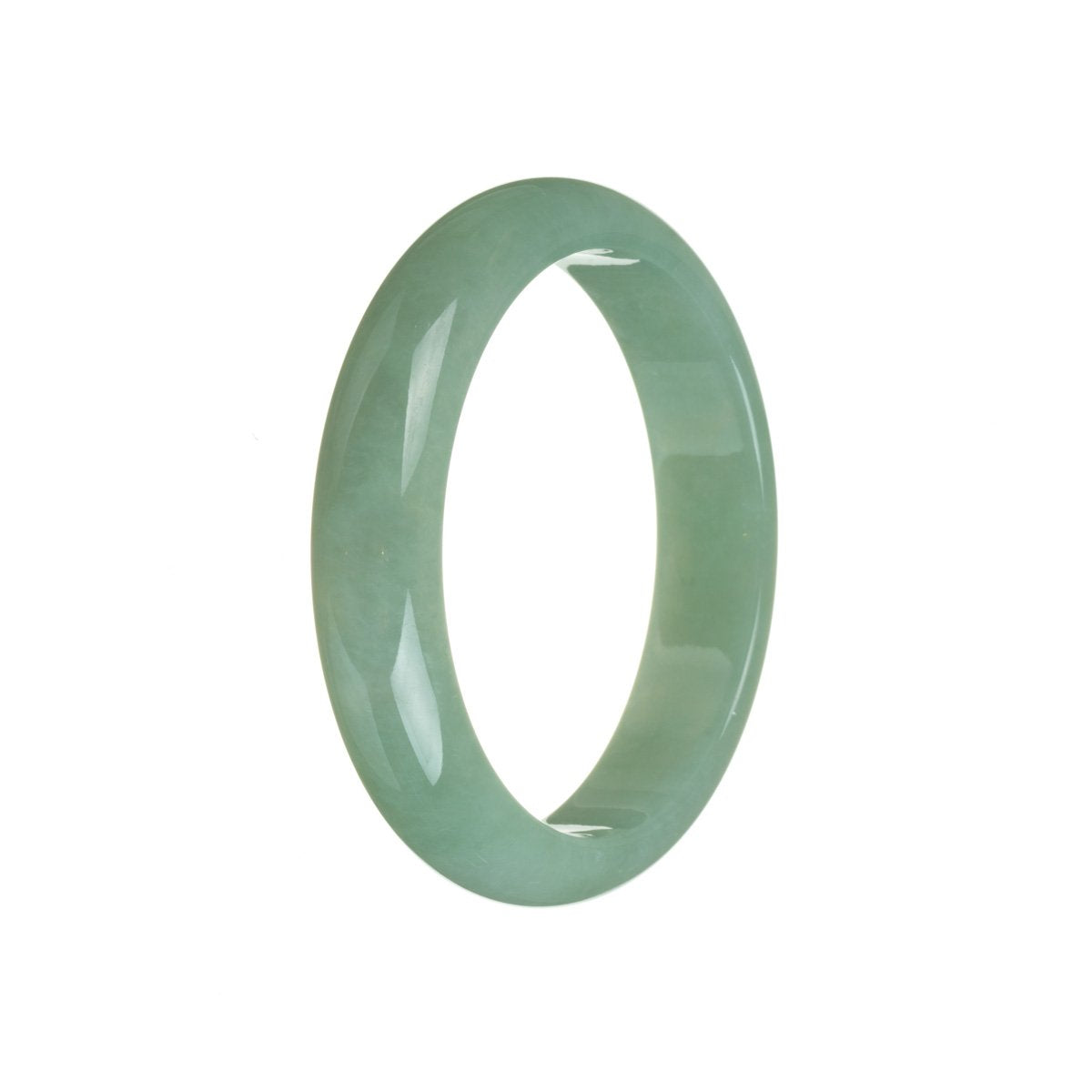 Certified Grade A Green Burmese Jade Bangle Bracelet - 58mm Half Moon