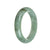 A light green Burmese jade bangle bracelet, showcasing genuine Grade A jade in a semi-round shape, measuring 60mm in diameter. A stunning piece from MAYS collection.