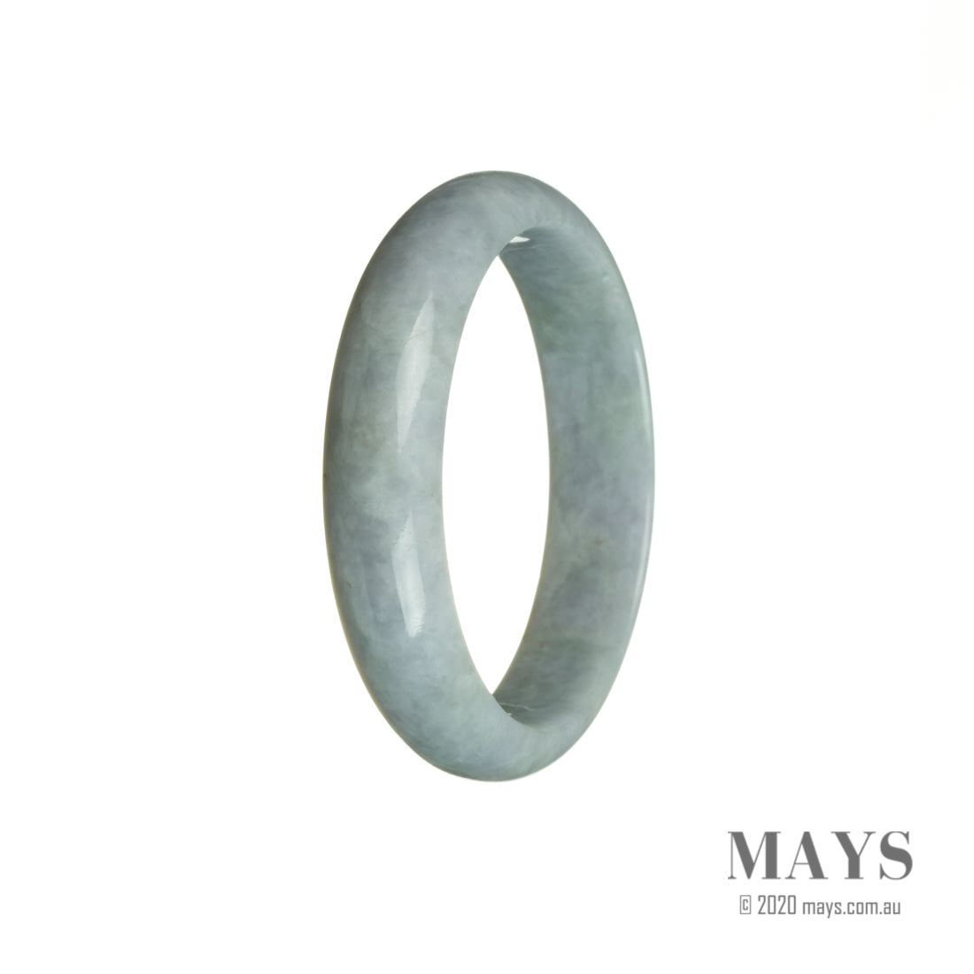 A beautiful lavender-colored jade bangle with a half moon shape, made from high-quality Grade A jadeite jade.