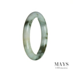 Genuine Grade A Lavender with Green and Brown Burmese Jade Bangle Bracelet - 56mm Round