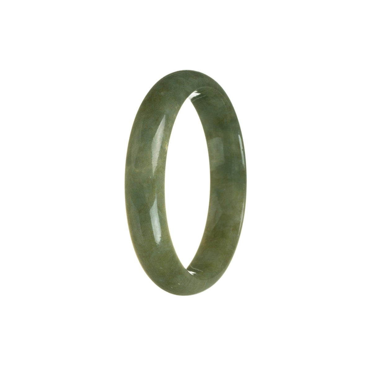 56mm Brownish Green Jadeite Jade Bangle Bracelet