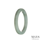 Genuine Type A White Jadeite Jade Bracelet - 56mm Thin