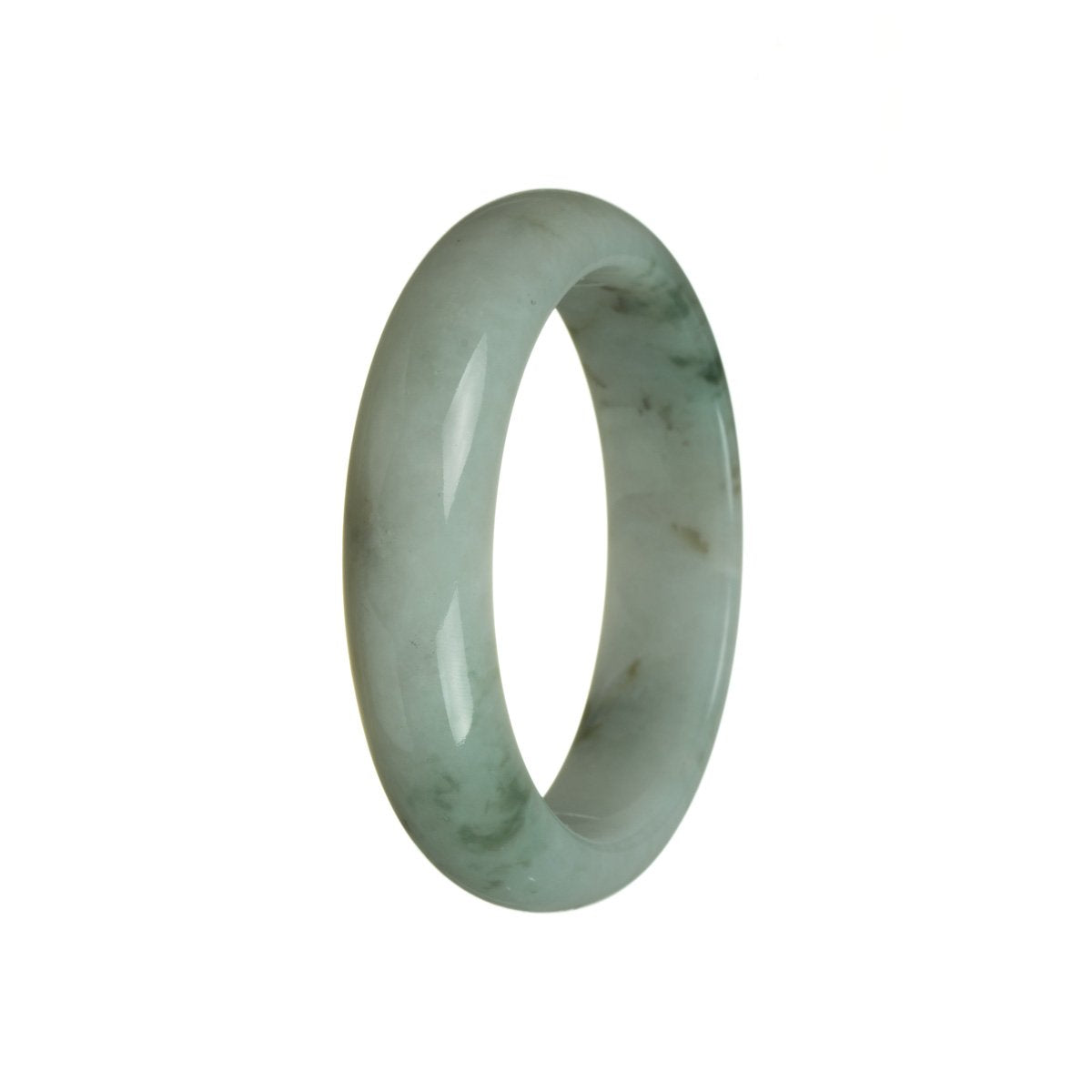 59mm White Jadeite Jade Bangle Bracelet