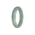 A stunning green and pale lavender jade bracelet with a half moon design, made from high-quality Grade A jade.