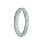 Real Natural Green with Lavender Jadeite Bangle Bracelet - 56mm Semi Round
