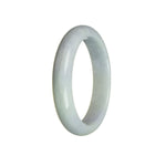 A half-moon-shaped bangle bracelet made of genuine Grade A lavender-colored gemstones, adorned with green Burma Jade accents. The bracelet has a diameter of 60mm and is a stylish creation by MAYS™.