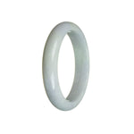 An elegant lavender and green jade bangle bracelet made of certified Grade A stones, featuring a 60mm half moon design. Perfect for adding a touch of beauty and sophistication to any outfit.