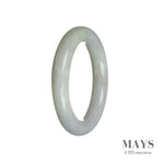 A round traditional jade bangle in lavender with green accents, certified as Type A. The bangle measures 54mm in diameter and is a product of MAYS™.