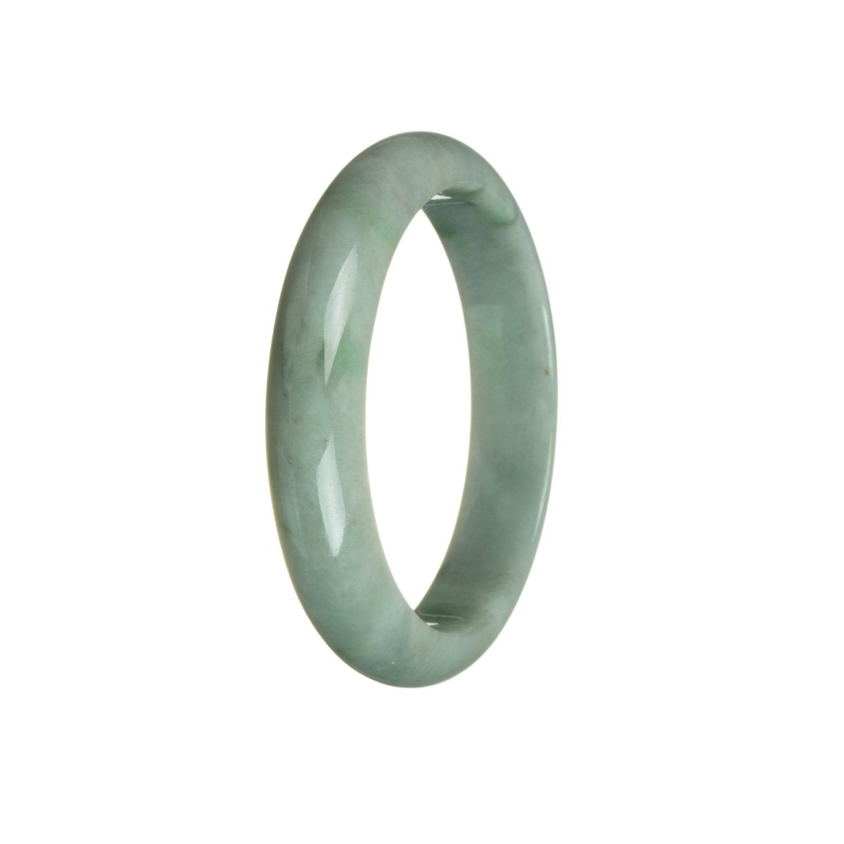 59mm Green with Grey Jadeite Jade Bangle Bracelet