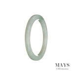 Authentic Grade A White Jadeite Jade Bangle - 56mm Thin