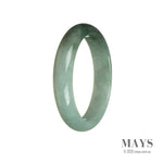 Authentic Grade A Bluish Green with Deep Green Traditional Jade Bracelet - 58mm Half Moon