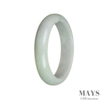 Genuine Grade A Lavender with Pale Green Burma Jade Bangle - 60mm Half Moon
