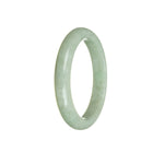 Alt text: A close-up of an authentic Grade A Green Jade Bracelet, featuring a 55mm half moon shape. Crafted by MAYS GEMS.