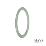 A light green jade bangle with a thin width of 60mm, crafted from real Type A jade.