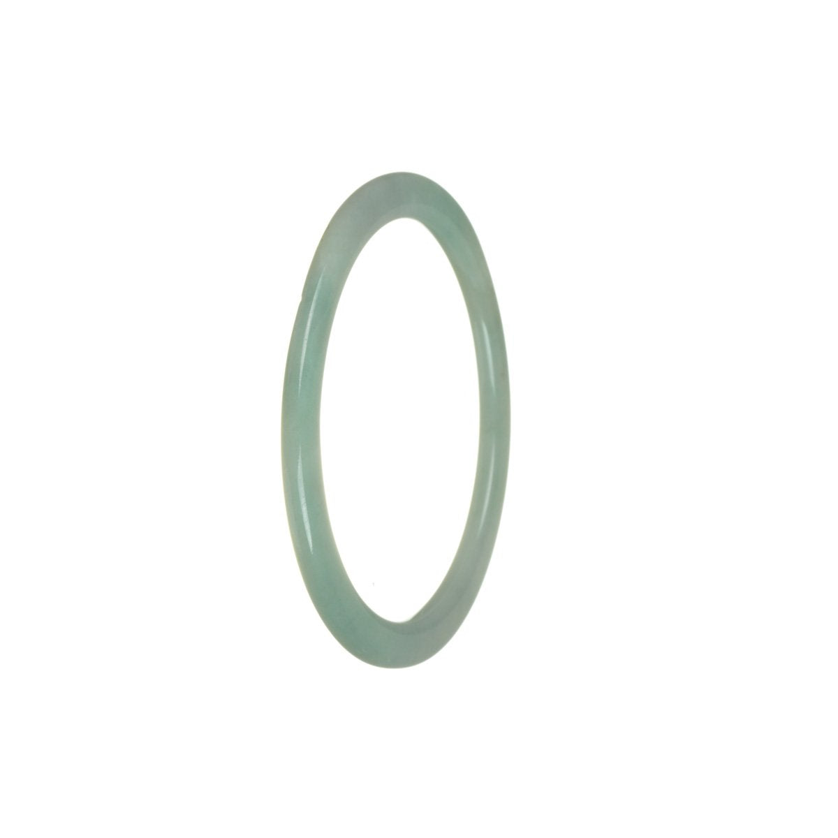 A close-up image of a thin, green traditional jade bracelet crafted with genuine grade A jade. The bracelet measures 54mm in size and features a smooth, polished surface.