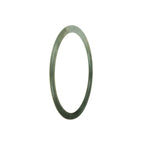 Genuine Grade A Deep Green with White Burmese Jade Bangle - 60mm Thin