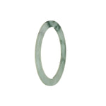 A close-up of a thin traditional jade bracelet with a Type A flower design, measuring 55mm in diameter. The bracelet is genuine and made with high-quality materials by MAYS™.