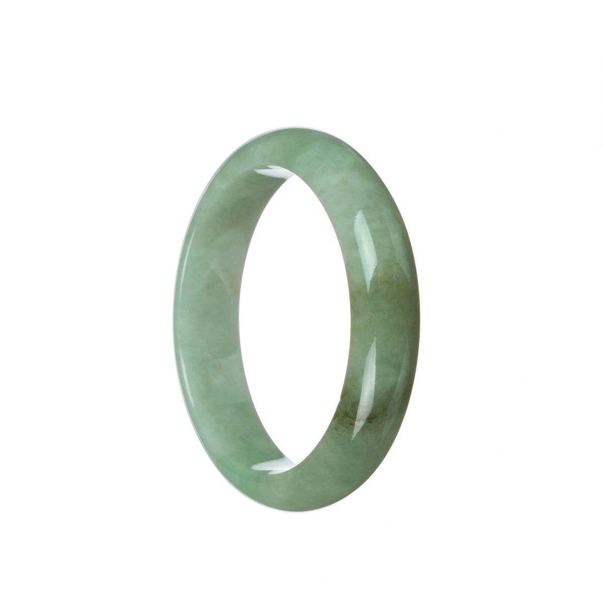 Genuine Grade A Light green Jade Bangle Bracelet - 58mm Half Moon