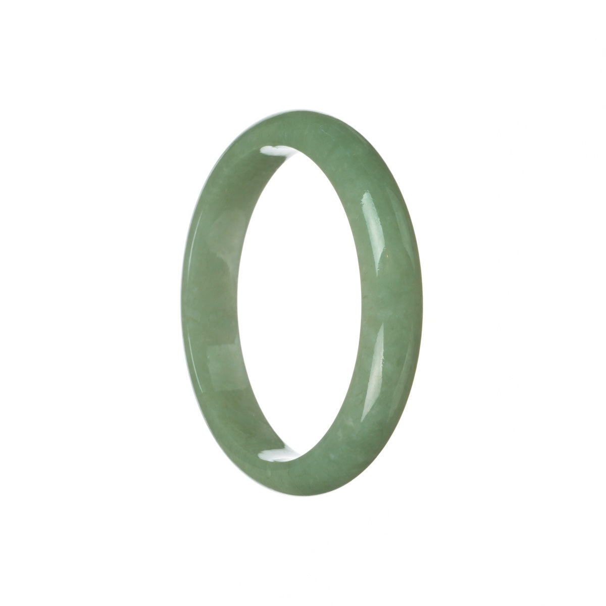 Authentic Grade A Green Jadeite Bracelet - 59mm Half Moon