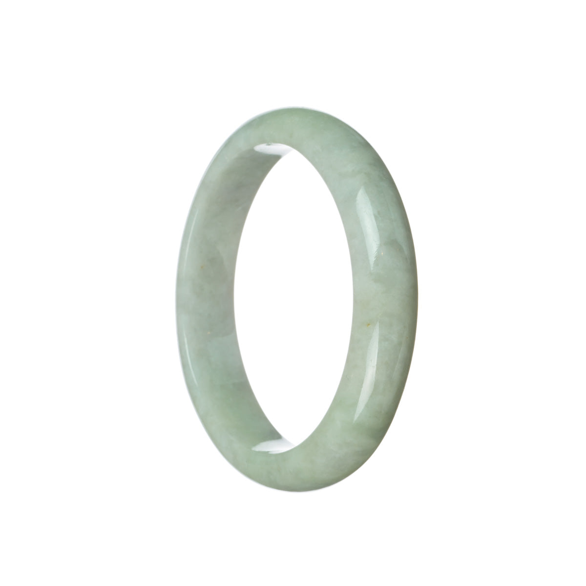 Genuine Grade A Green Burma Jade Bangle - 59mm Half Moon